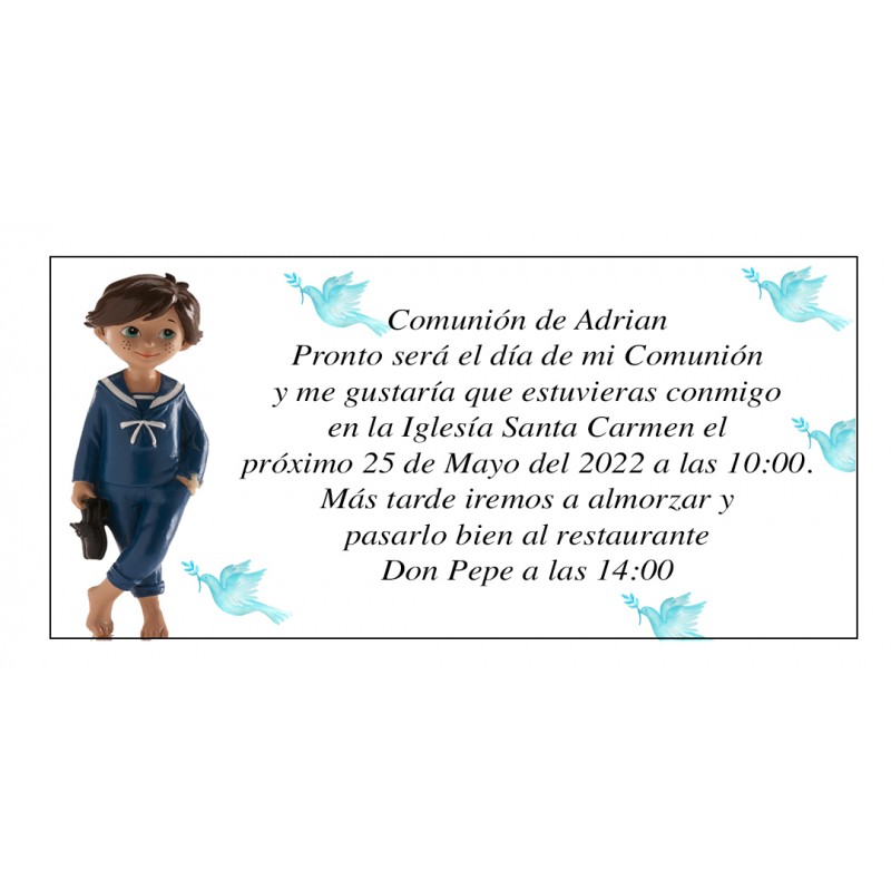 Invito per prima comunione bambino Adrian