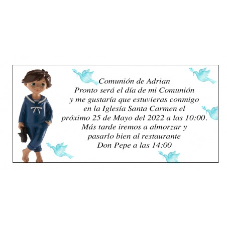 Invito per prima comunione bambino Adrian