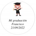 Adesivo personalizzato da 5 cm per bambino laureato