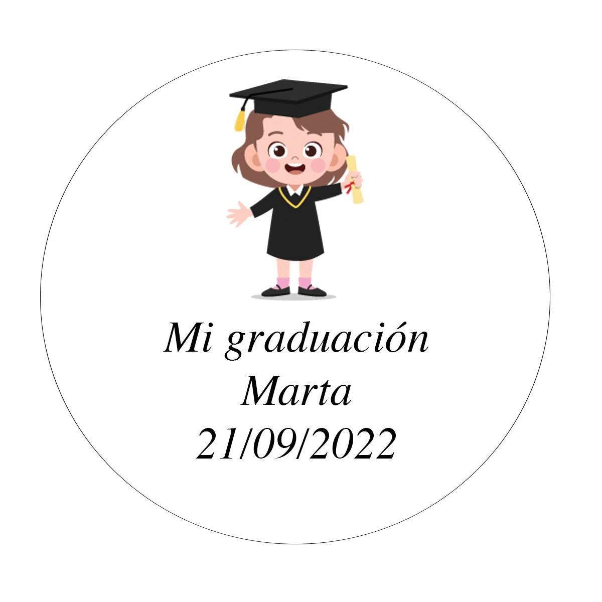 Adesivo personalizzato 5cm ragazza laurea