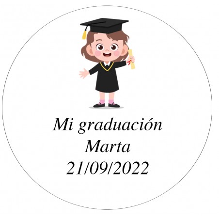 Adesivo personalizzato 5cm ragazza laurea