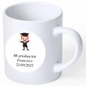 Tazza di laurea con adesivo personalizzato