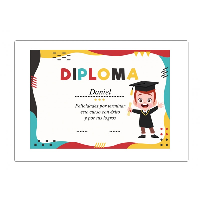 Diploma di laurea infantile personalizzato