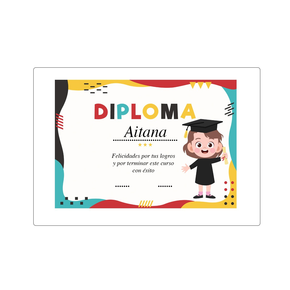Diploma di laurea personalizzato per ragazze