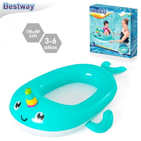 Barca per bambini rinoceronte 3-6 anni gonfiabile 118 x 89 cm