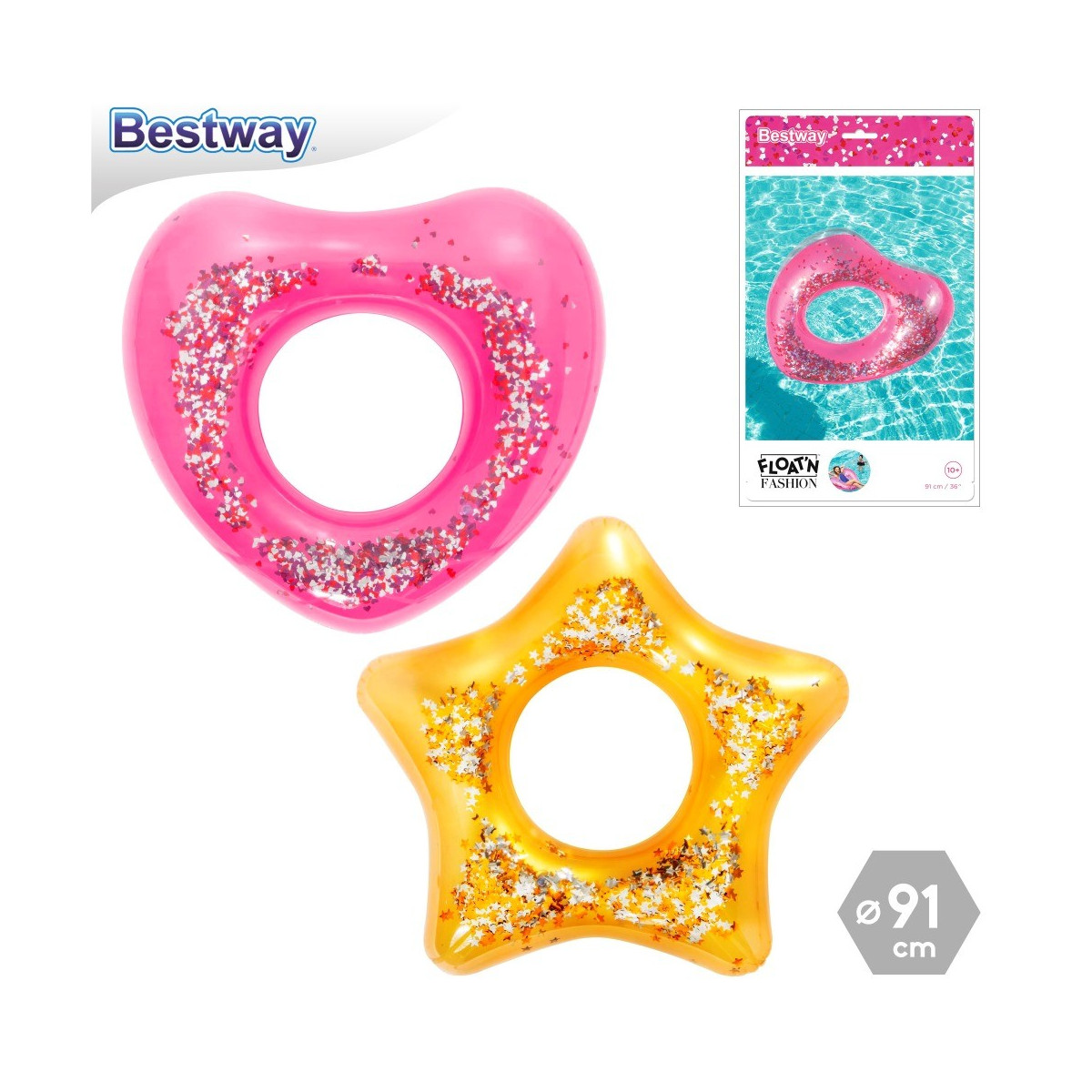 Circolare glitterato 3 m gonfiabile 91 cm