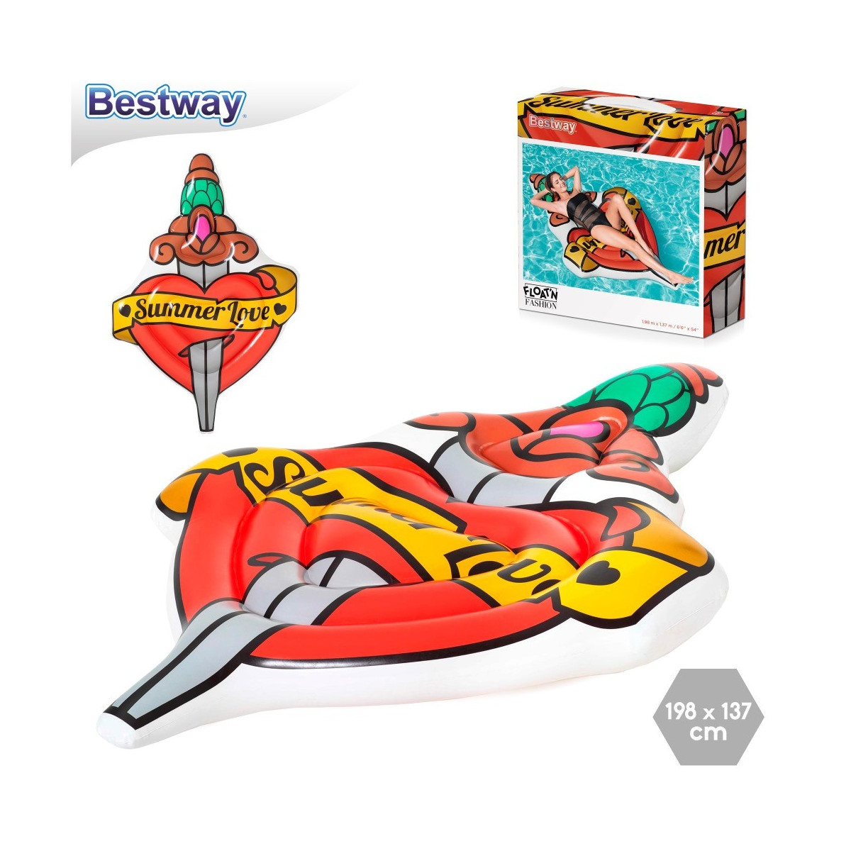 Materasso gonfiabile summer love tattoo