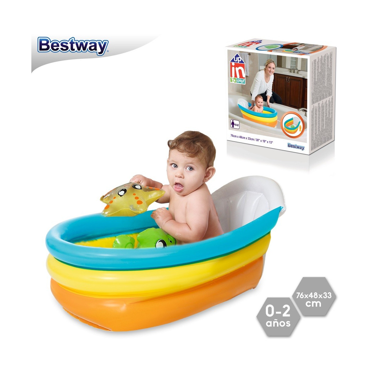 Vasca Da Bagno Pieghevole Per Bambini Con Rilevamento Temperatura, Design Panda, Incluso Cuscino, Per Neonati 0-36 Mesi - 4