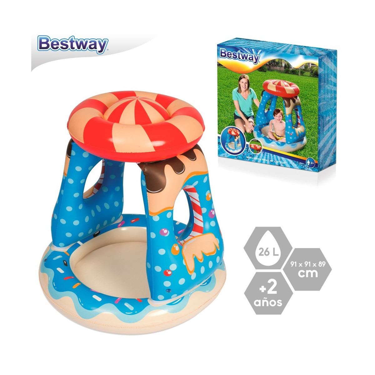 Piscina con tetto candyille 91 x 91 x 89 cm