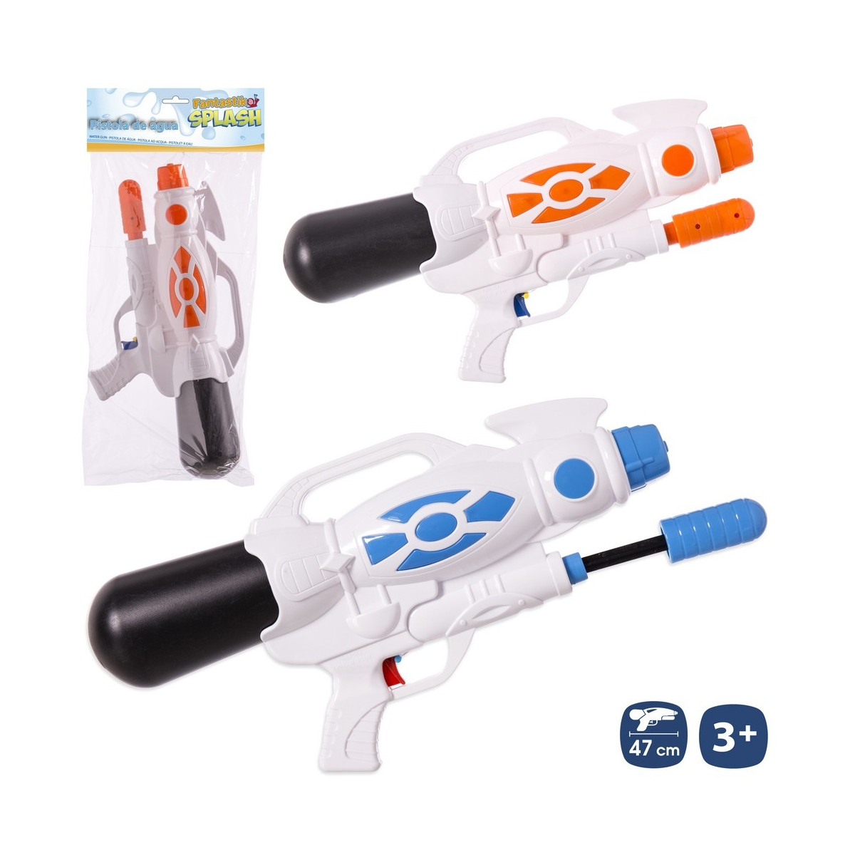 Pistola ad acqua c cebador bianca 2 c