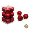 S 12 pallina rossa decorazione natalizia 4 x 4 x 4 cm