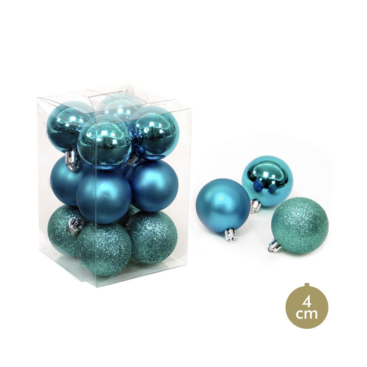 S 12 palla blu decorazione natalizia 4 x 4 x 4 cm
