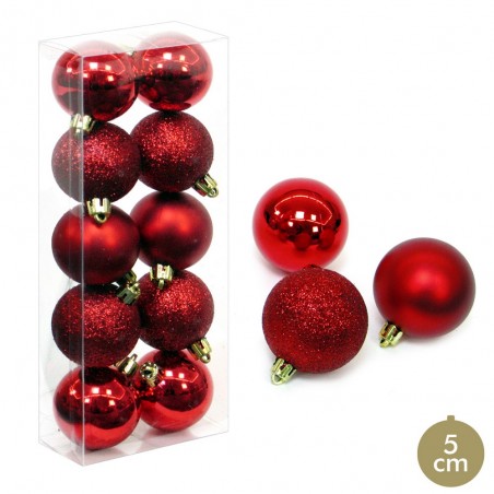 S 10 palla rossa decorazione natalizia 5 x 5 x 5 cm