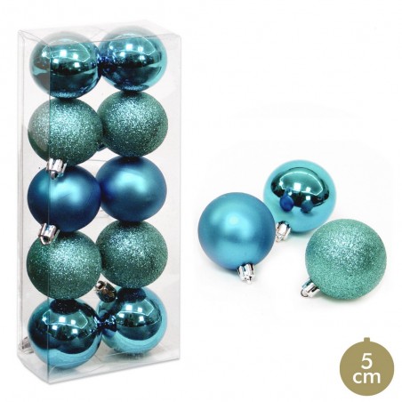 S 10 palla blu decorazione natalizia 5 x 5 x 5 cm