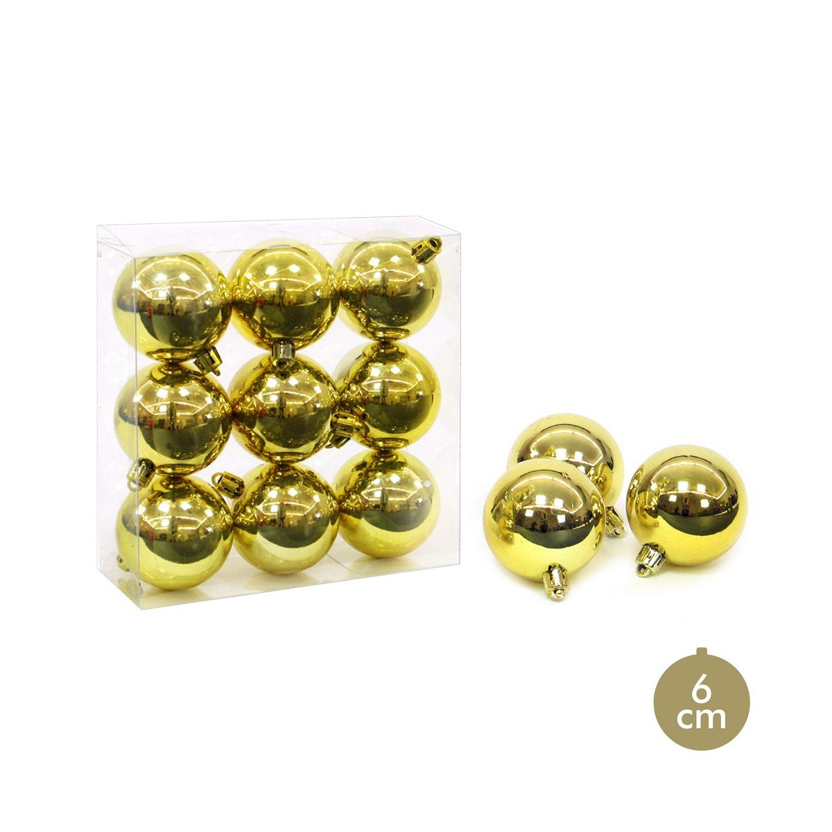 S 9 pallina glitter oro decorazione natalizia 6 x 6 x 6 cm