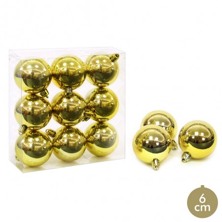 S 9 pallina glitter oro decorazione natalizia 6 x 6 x 6 cm