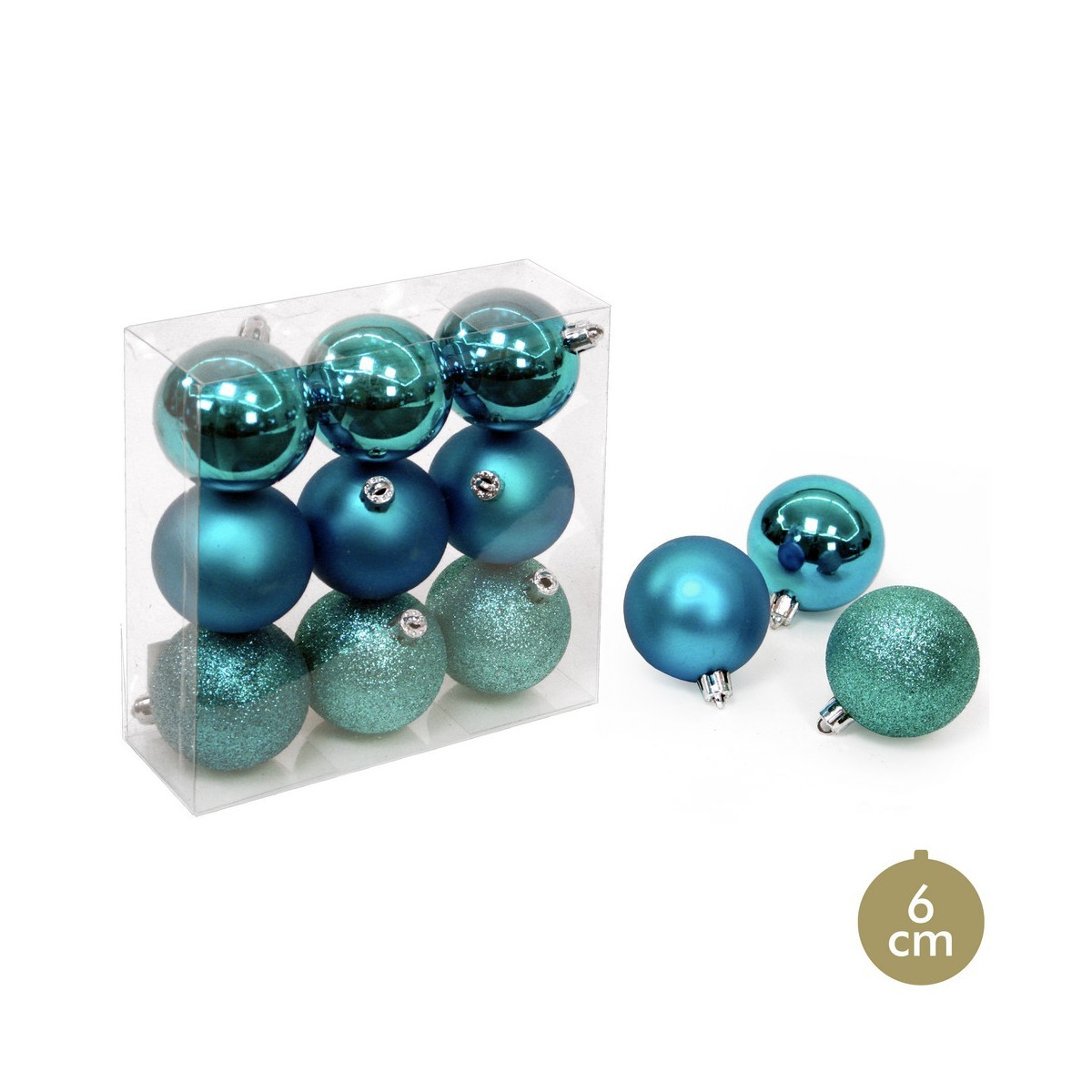 S 9 palla blu decorazione natalizia 6 x 6 x 6 cm