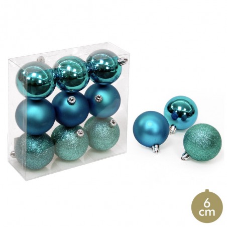 S 9 palla blu decorazione natalizia 6 x 6 x 6 cm