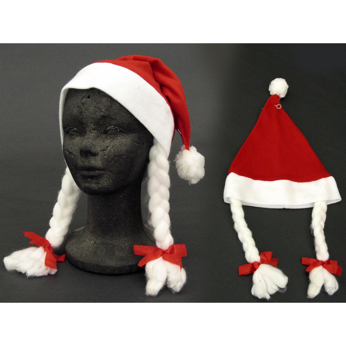 Cappello da babbo natale con treccia intrecciata 30 x 0 20 x 40 cm