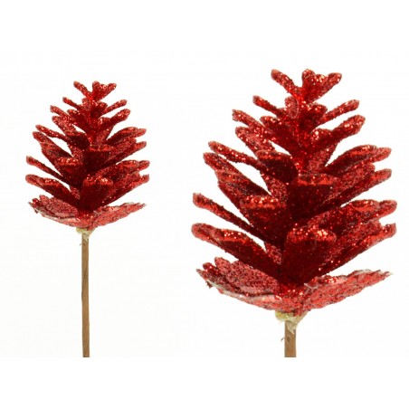 Ananas con gambo glitter rosso 3 50 x 3 50 x 52 cm