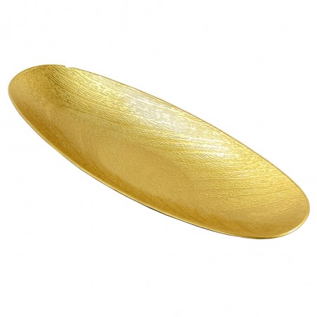 Vassoio Ovale In Plastica Oro 16 X 40,70 X 5 Cm