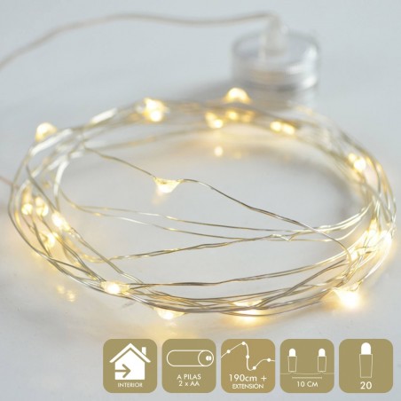 Micro Led 20 Luci Metallo Caldo