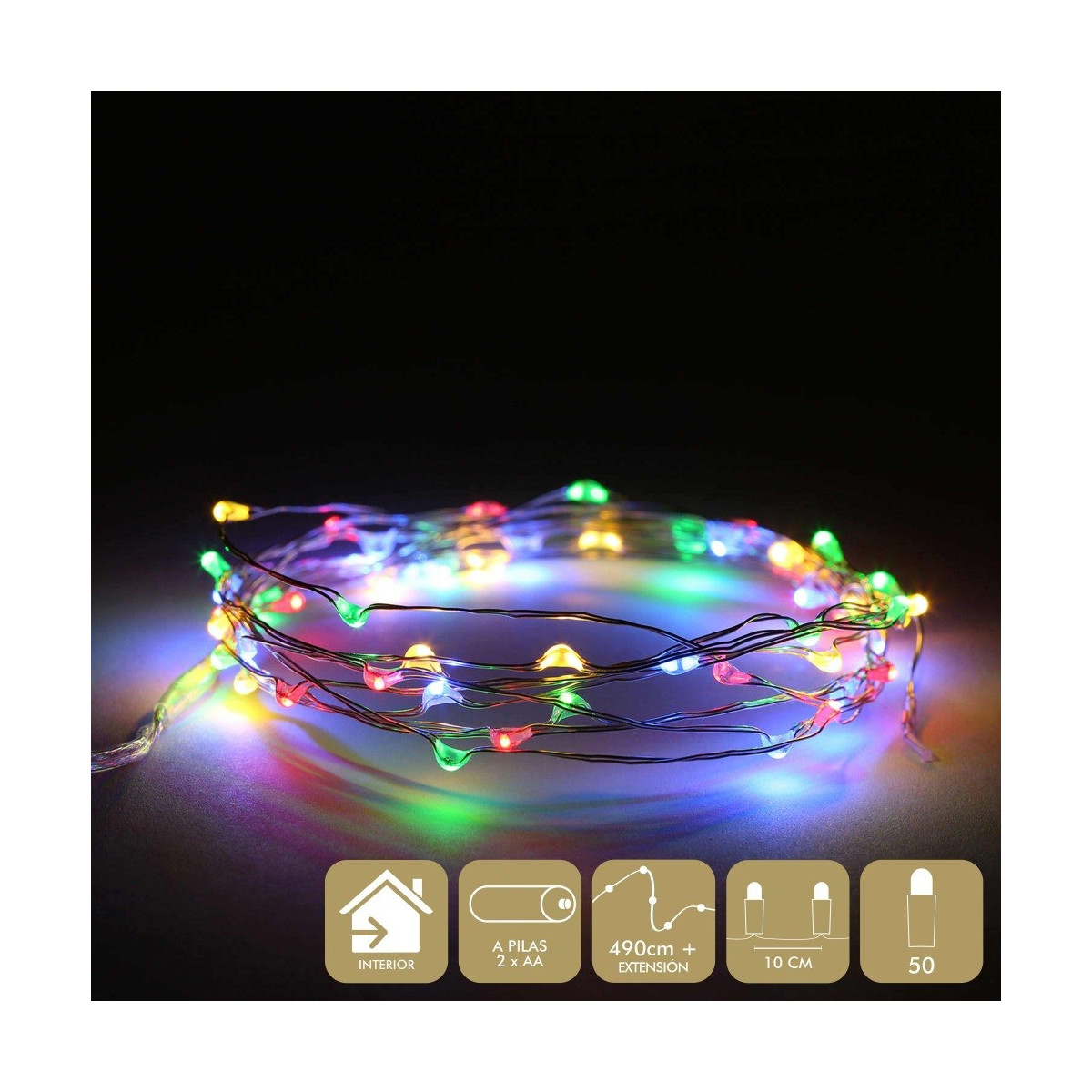 Micro led 50 luci metalliche multicolori