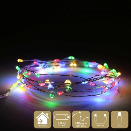 Micro Led 50 Luci Metalliche Multicolori