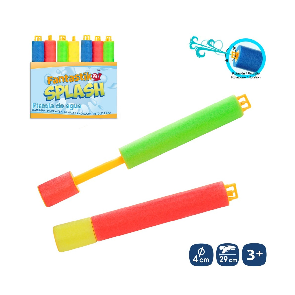 Pistola ad acqua con diffusore di schiuma 3 c 4 x 29 cm