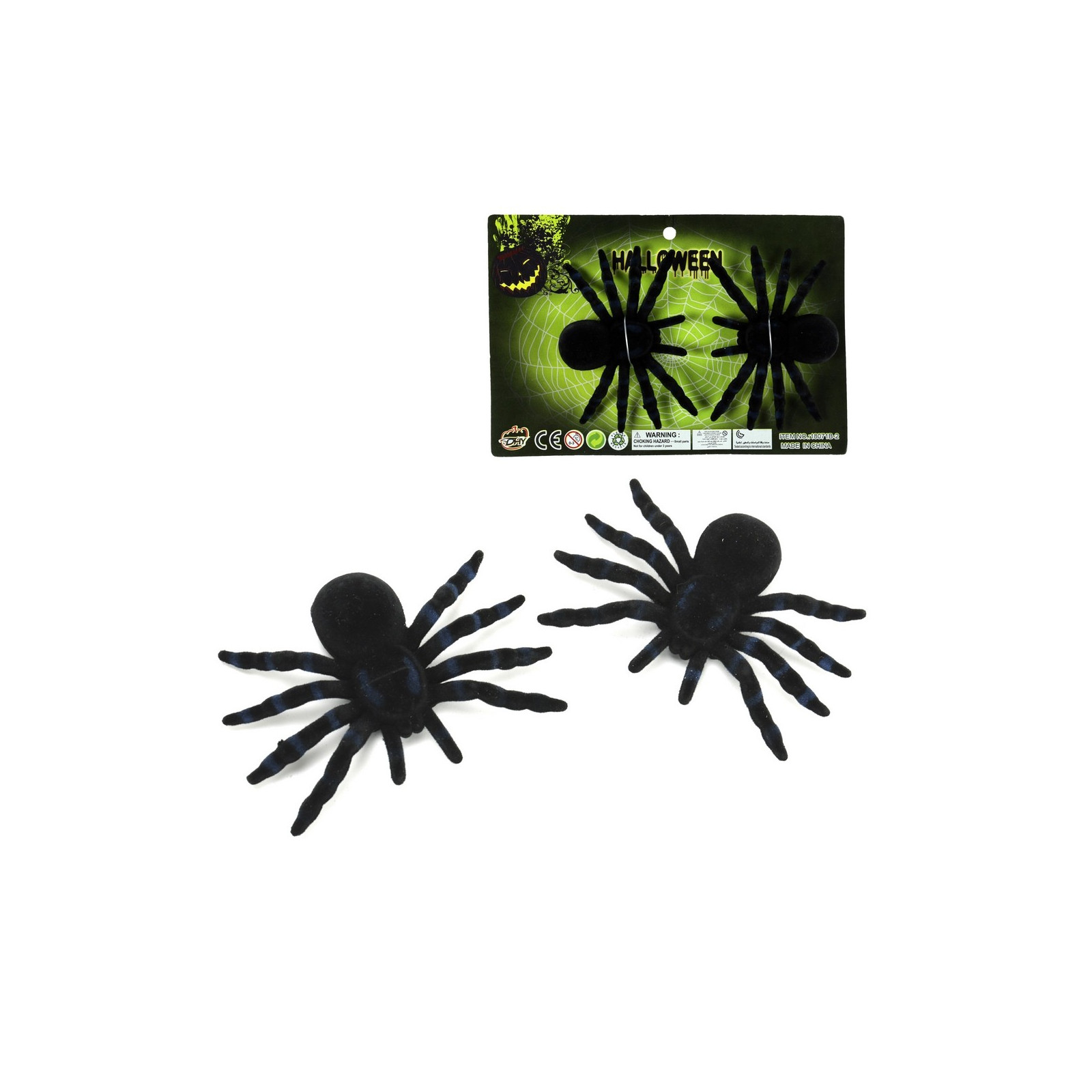 S 2 ragno in plastica floccata nera 10 x 7 cm