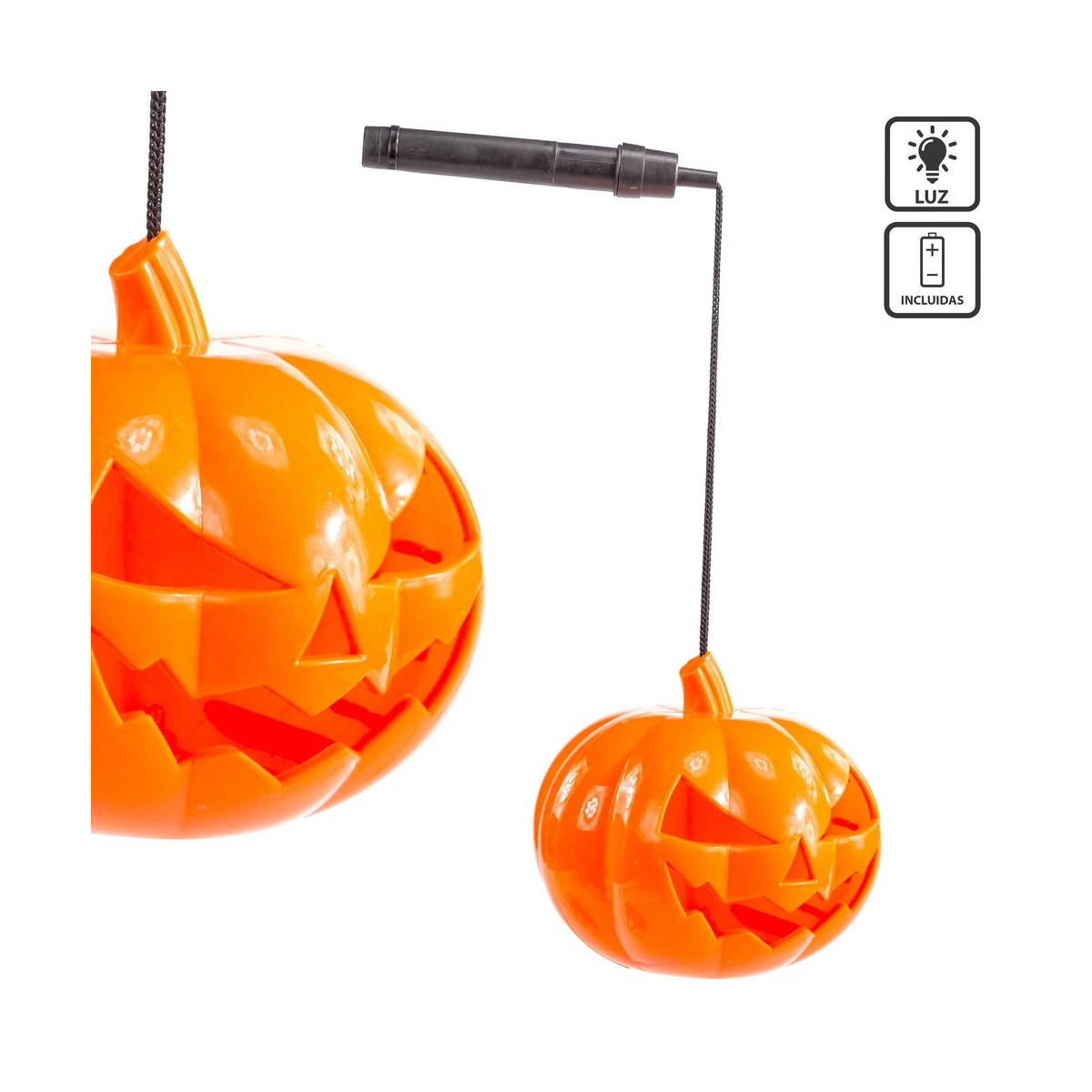 Zucca con luce LED in plastica 15 x 15 x 12 cm