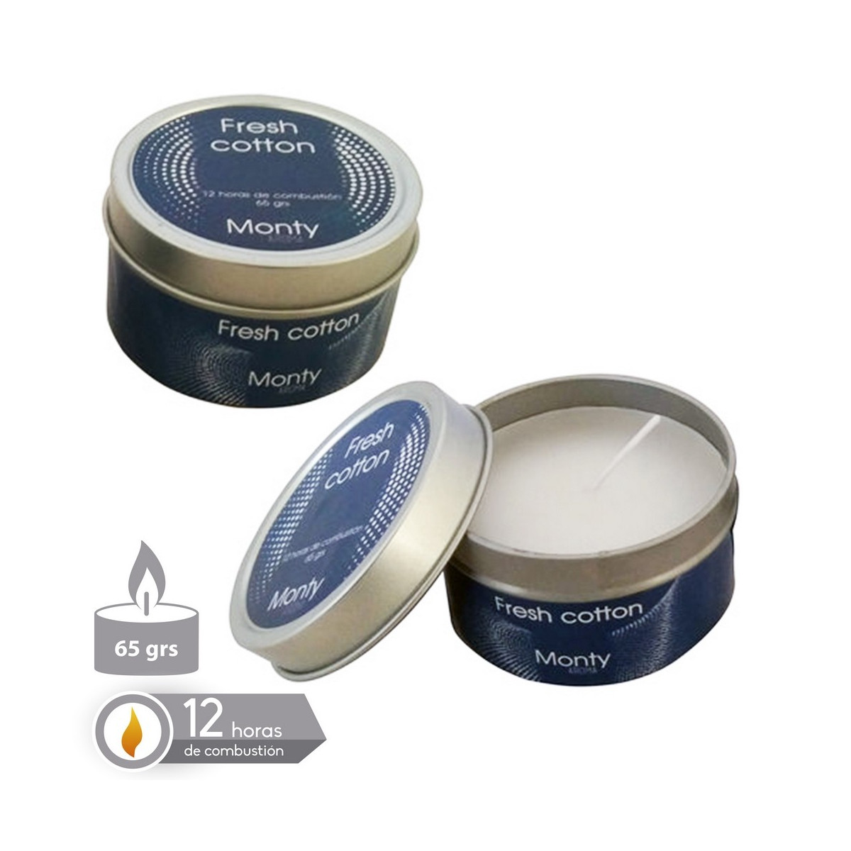 Candela in latta profumata spa bianco