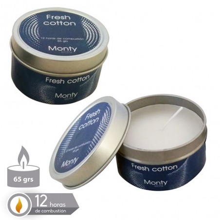 Candela in latta profumata spa bianco