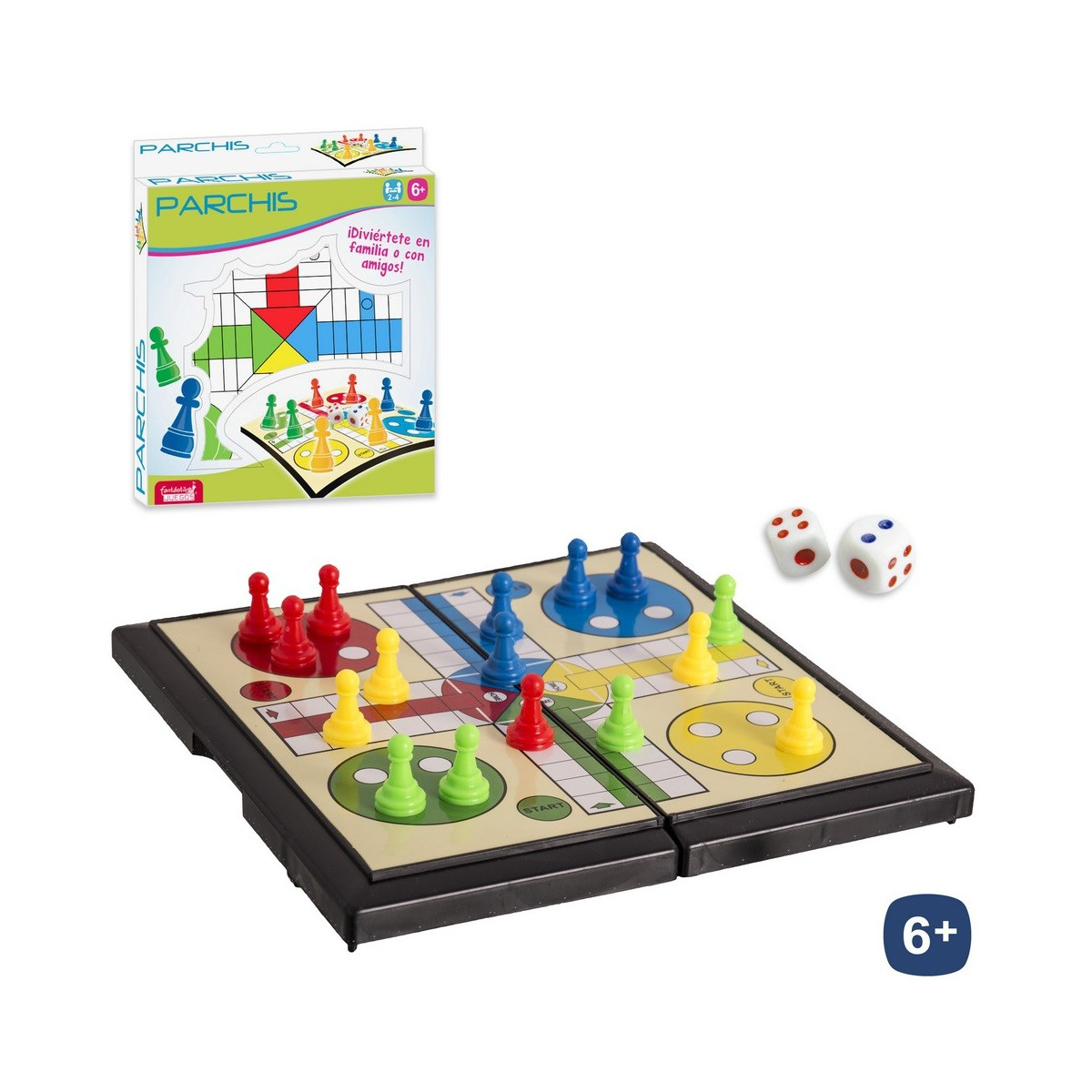 Gioco di Parchís da Viaggio 18x18 cm: Divertimento classico in formato portatile