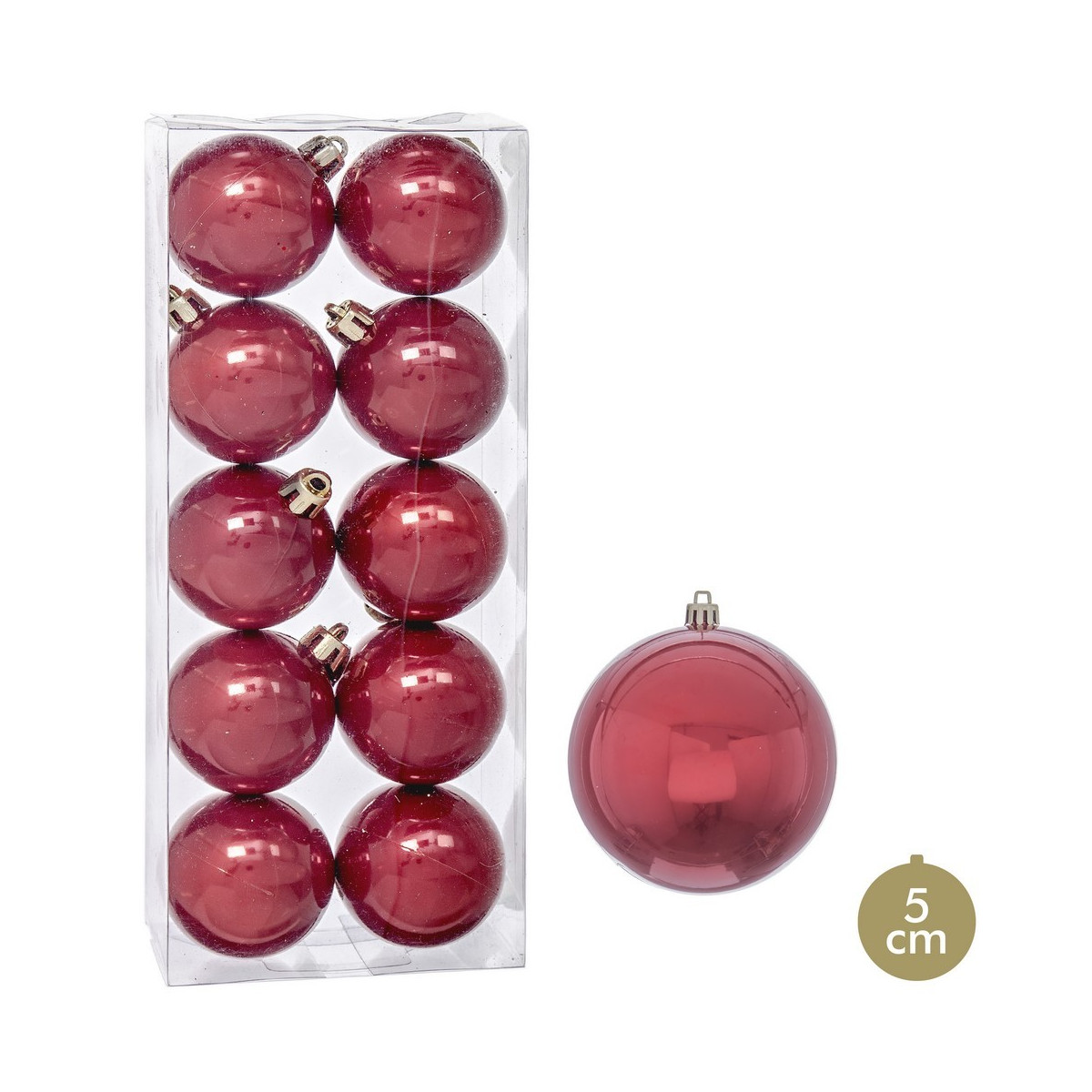 S 10 palline di perle di plastica rosse 5 x 5 x 5 cm