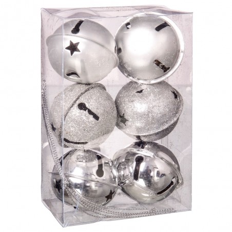 S 6 campana in metallo argento 5 x 5 x 5 cm