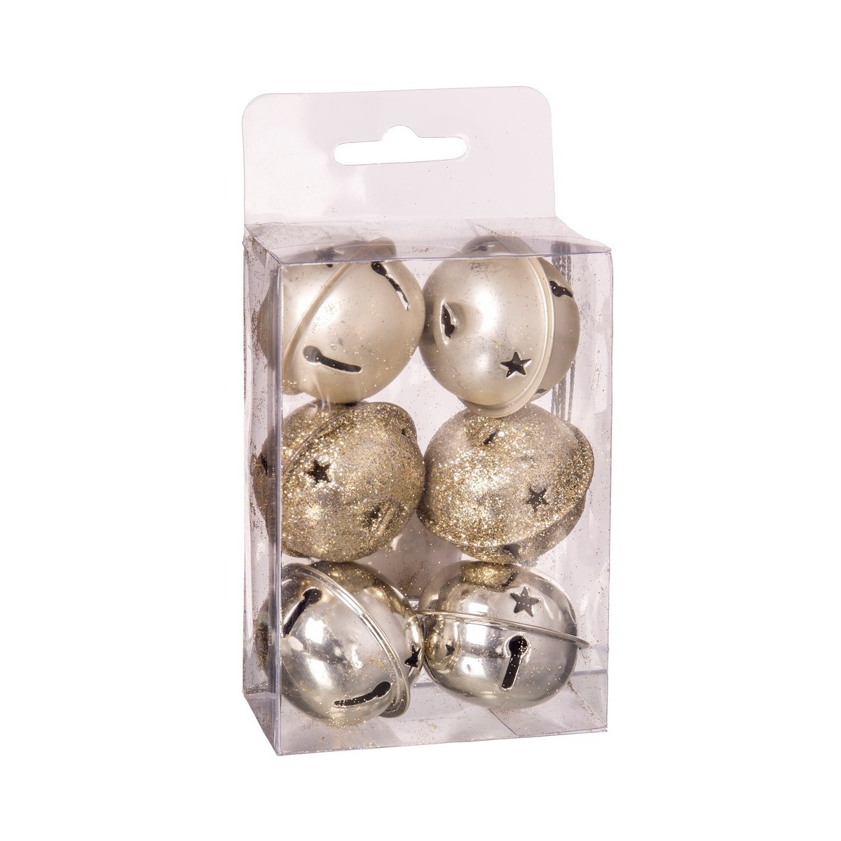 S 6 campana in metallo dorato 4 x 4 x 4 cm
