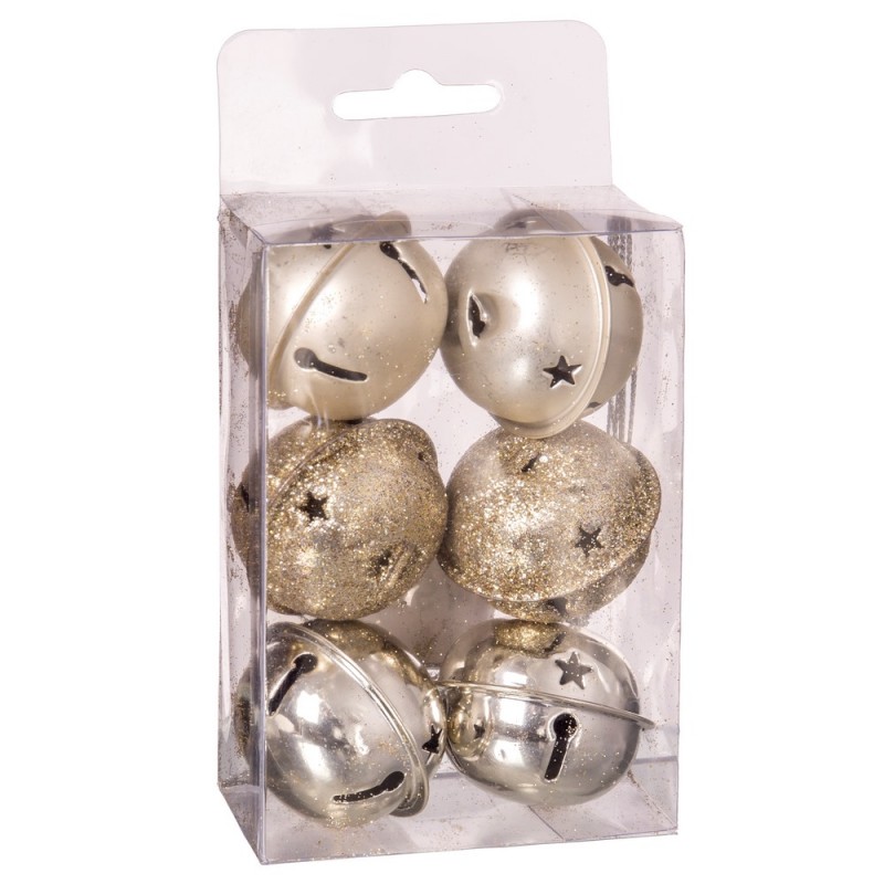 S 6 campana in metallo dorato 4 x 4 x 4 cm