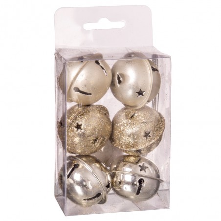 S 6 campana in metallo dorato 4 x 4 x 4 cm