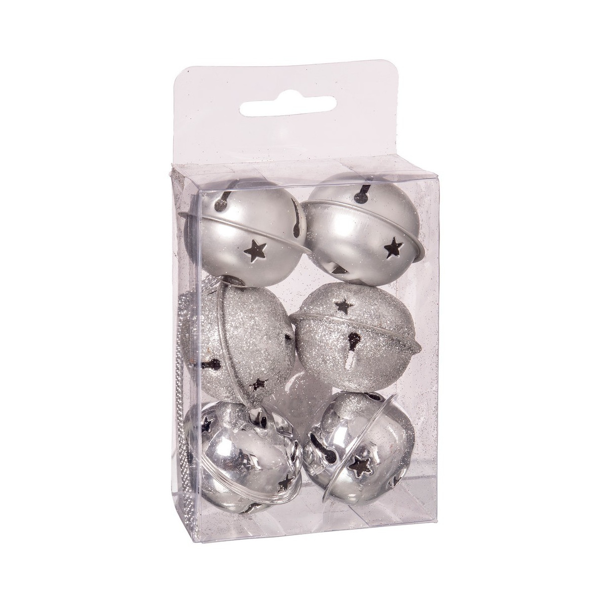 S 6 campana in metallo argento 4 x 4 x 4 cm