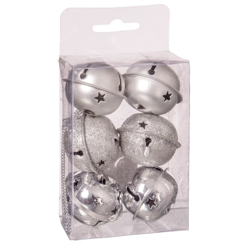 S 6 campana in metallo argento 4 x 4 x 4 cm
