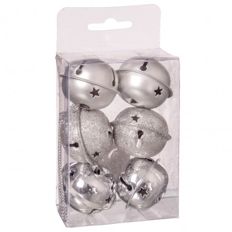 S 6 campana in metallo argento 4 x 4 x 4 cm