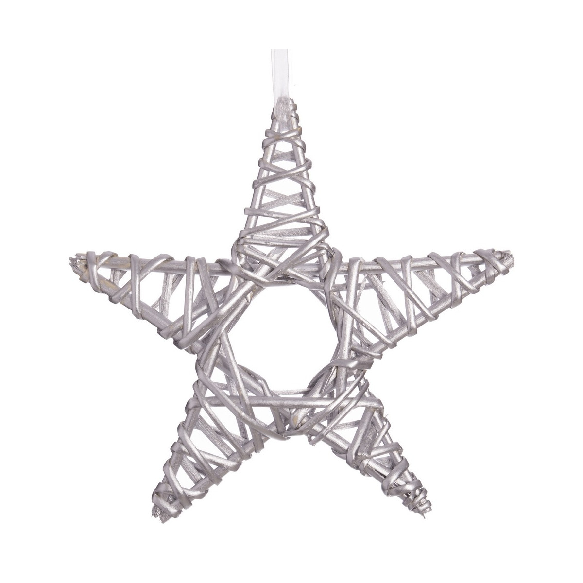 Stella in vimini argento 25 x 25 cm