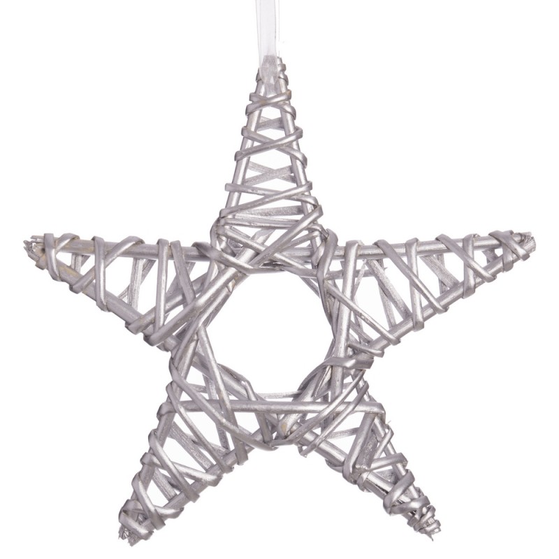Stella in vimini argento 25 x 25 cm