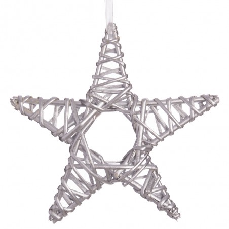 Stella in vimini argento 25 x 25 cm