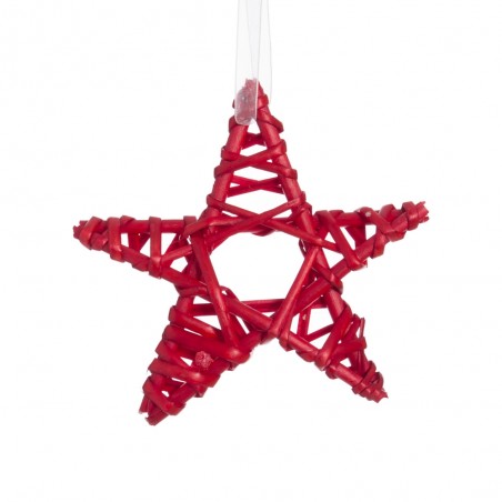 Stella in vimini rosso 15 x 15 cm