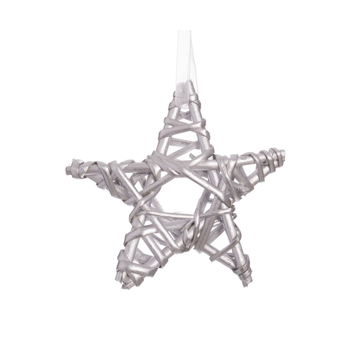 Stella in vimini argento 15 x 15 cm