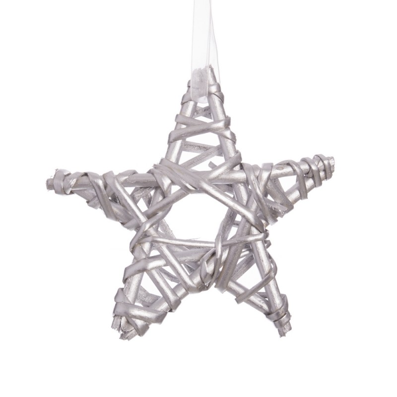 Stella in vimini argento 15 x 15 cm