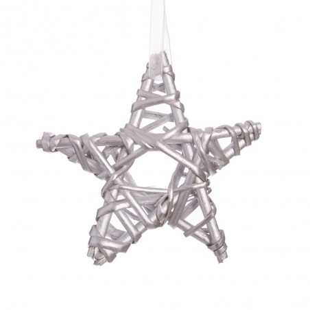 Stella in vimini argento 15 x 15 cm