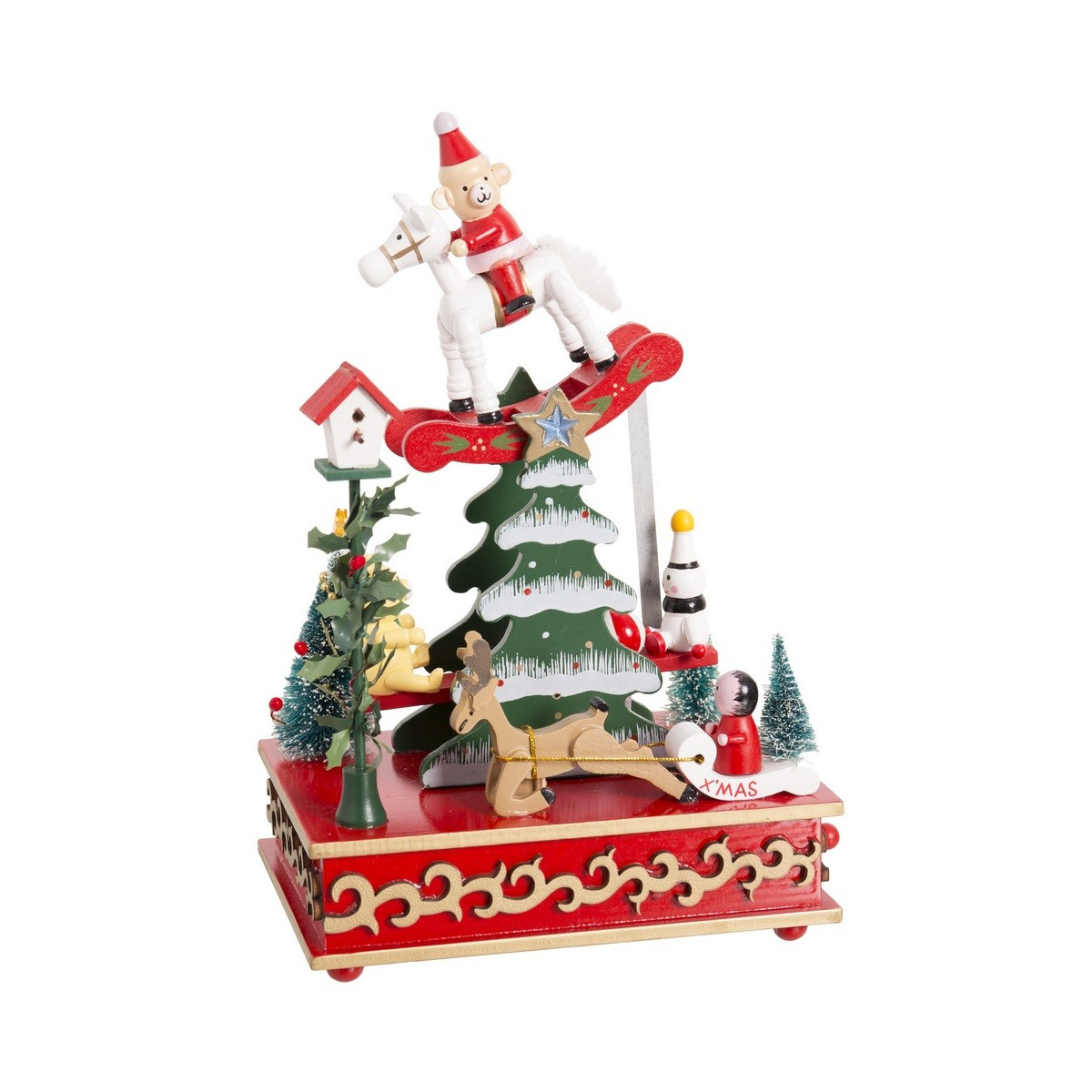 Carillon a dondolo in legno 12 x 17 x 26 cm